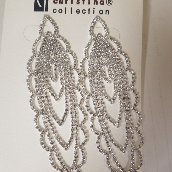 New Christina collection rhinestone earrings - Picture 3 of 3